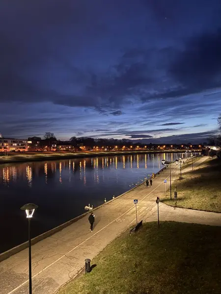 İsveç 'te Stockholm şehrinin gece çekimi.