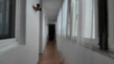 Bu rahatsız edici derecede sakin koridorda, solan ışığın yumuşak parıltısı duvarlar boyunca karmaşık desenler oluşturur. Sessizlik aşikardır, sadece ara sıra gelen hışırtılarla kırılır.