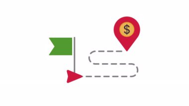 Mali başarıya giden yol bir planla başlar. Ekonomik amaçlar, işletmeler, finans blogları ve pazarlama materyalleri için ideal yolculuğun hareketli görsel temsili.