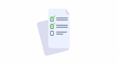 Bu kontrol listesi tamamlanmış olarak işaretlenmiş tüm ögeleri içerir. Yeşil işaretli bir kontrol listesinin modern, düz tasarımı, başarı ve organizasyon hissi veriyor. Yüksek kalite 4k görüntü