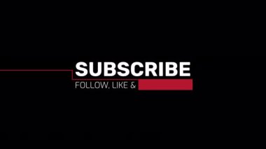 Videolar, web siteleri ve sosyal medya için kırmızı aksanlı modern, cesur abone düğmesi. Yüksek kalite 4k görüntü