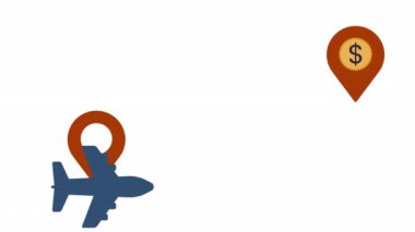 Mali hedefli uçak uçuş rotası. Yüksek kalite 4k görüntü