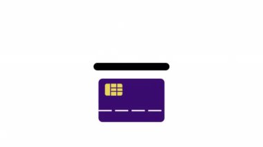 Güvenli bir şekilde ATM 'ye çip kartı yerleştirmek ve Mark' ın Minnettarlık ve Tamamlamayı sembolize ettiği teşekkür notu göndermek. Yüksek kalite 4k görüntü