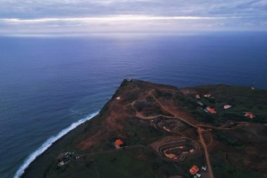 Ponta do Pargo Deniz Feneri Madeiras Batı Sahili, Portekiz.