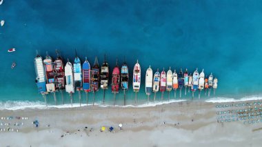 Fethiye Plajı ve Kelebek Vadisi Drone Fotoğrafı, Oludeniz Fethiye, Mugla Türkiye.
