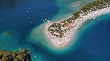 Fethiye Plajı ve Kelebek Vadisi Drone Fotoğrafı, Oludeniz Fethiye, Mugla Türkiye.