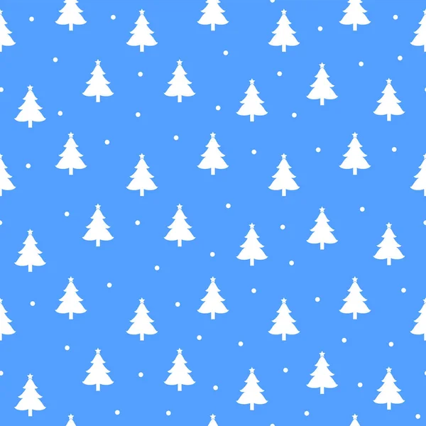 Bílý Vánoční Stromeček Bezproblémový Vzor Vektorová Ilustrace Design Šablony Pro — Stockový vektor