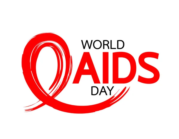 Aids Awareness Red Ribbon Konzept Zum Welt Aids Tag Entwurf — Stockvektor