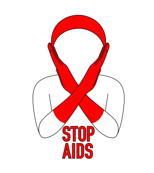 Consapevolezza Del Nastro Rosso Concetto Della Giornata Mondiale Dell Aids — Vettoriale Stock