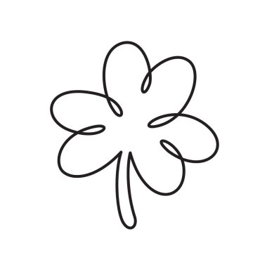 Şanslı üç yapraklı yonca ikonu tasarımı. Aziz Patrick Günü. Vektör illüstrasyonu.