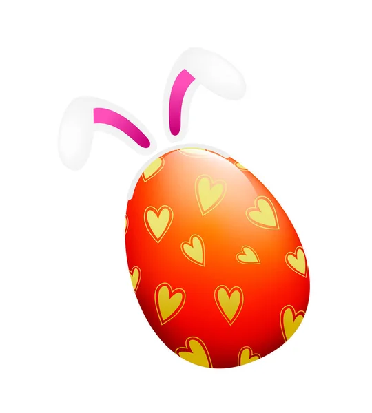 Huevos Pascua Coloridos Con Orejas Conejo Concepto Caza Huevo Pascua — Vector de stock