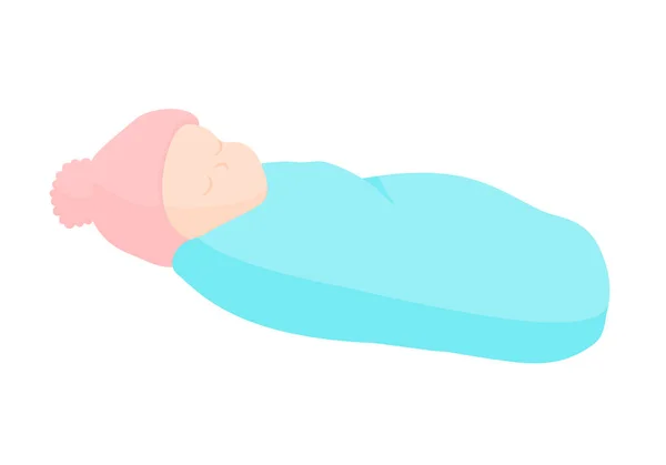 Ícone Bebé Recém Nascido Recém Nascido Envolto Conceito Dia Mãe — Vetor de Stock