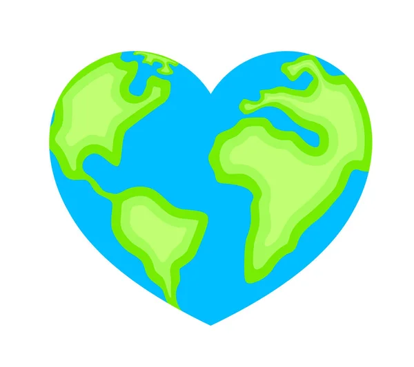 Corazón Forma Planeta Tierra Día Mundial Del Corazón Concepto Del — Archivo Imágenes Vectoriales