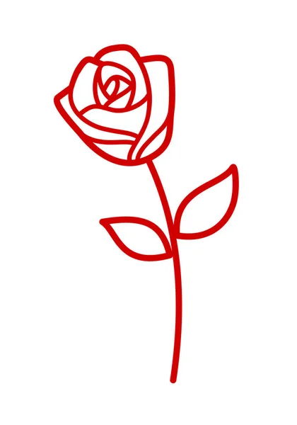 Rose Bouquet Design Arte Linha Ilustração Vetorial Floral Feliz Ocasião —  Vetores de Stock