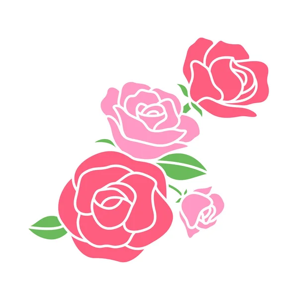 Beautiful Bouquet Roses Vector Illustration Greeting Card Wedding Invitation Other — ストックベクタ