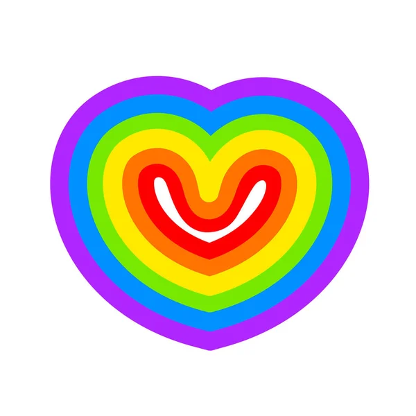 骄傲的Lgbt心脏图标设计 男同性恋双性恋变性人的概念爱情象征 矢量说明 — 图库矢量图片
