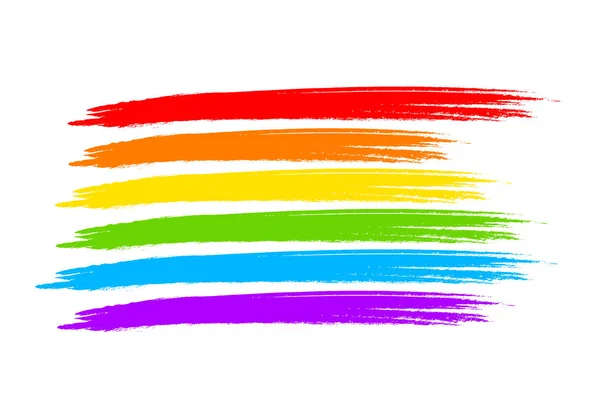 Estilo Pincel Bandeira Arco Íris Conceito Mês Lgbtq Pride Ilustração — Vetor de Stock