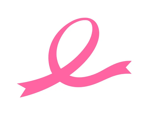 Pink Ribbon Icon Design Breast Cancer Awareness Month Vector Illustration — Stock Vector