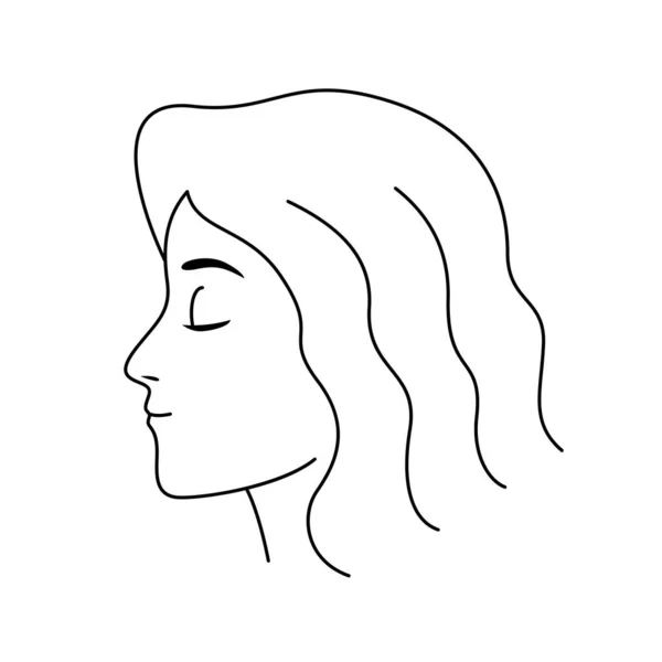 Дизайн Жіночого Обличчя Векторні Ілюстрації Дівчина Силует Косметики Краси Здоров — стоковий вектор