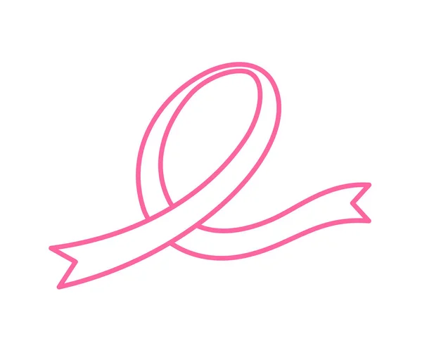 Rosa Band Ikon Design Bröstcancer Medvetenhet Månad Vektorillustration — Stock vektor