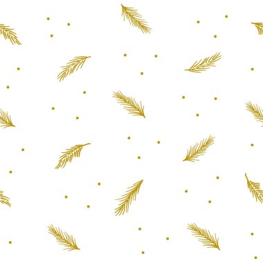 Soyut çam dalları dikişsiz desen. Köknar dallı bayram dekoru Yeni yılı kutluyor.