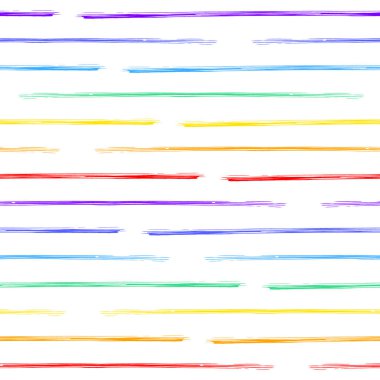 Rainbow çizgili seamless modeli, Lgbt bayrak homoseksüel ayrımcılığa karşı. Grunge gökkuşağı yinelenen arka plan, renkli çizgiler çizilmiş. Vektör sanat çizim