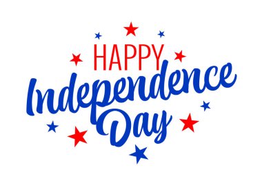 Yıldızlı Bağımsızlık Günü sembolün kutlu olsun. Amerika Birleşik Devletleri, 4 Temmuz, vektör çizimi