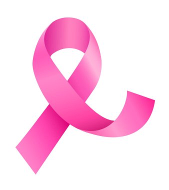 Pembe kurdele simgesi. Meme kanseri bilinçlendirme ay kampanyası. Simgesi tasarım. Vektör çizim.