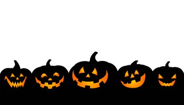 Siyah balkabağı. Jack o Lantern 'in olduğu Cadılar Bayramı afişi. Vektör illüstrasyonu.