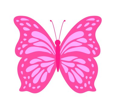 Pembe kelebek. Güzel hayvan vektör illüstrasyonu.