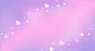 Kabarık dokusu olan vektör eğimli arka plan, küçük kalpler. Kapaklar, duvar kağıtları, markalaşma, kartvizitler, sosyal medya ve diğer projeler için.