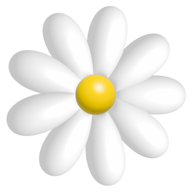 Beyaz 3D çiçek şeklinde. 3 boyutlu çiçek rendesi. Tasarım ögesi, doğa simgesi.