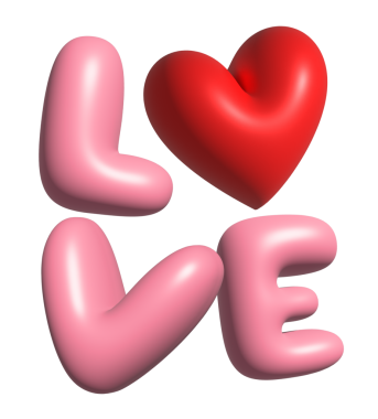 Üçüncüsü ise kalpten gelen bir metin tasarımı. Sevgililer Günü için resim. 3D dekorasyon, kalp şeklinde balon ve aşk mektubu. Tatil afişi ve poster.