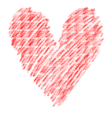 el çekilmiş, pastel boya kalp şekli.