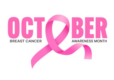 Ekim ayı meme kanseri amblemi pembe kurdele sembollü farkındalık ayı. Görüntü.