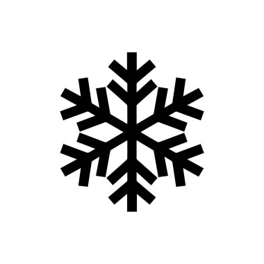 Siluet Kar Tanesi Sembol Tasarımı Beyaz Arkaplanda İzole Edildi