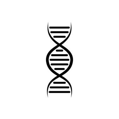 Genetik ve moleküler biyolojide genetik bilgiyi temsil eden temel bir molekül olan DNA çift sarmalının basit bir siyah ve beyaz çizimi.