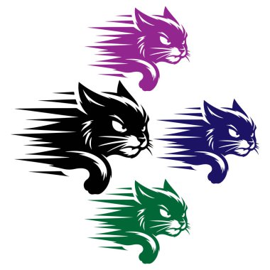 Kızgın kedi saldırısı ya da atlama sanatı tasarımı.