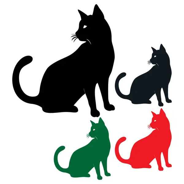 Cat shitting shape icon with various color pattern.