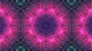 Kaleydoskopik Örümcek Ağı Mandala Canlı Mor ve Pembe Renkler