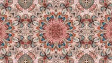 Çiçek ve Geometrik Motiflerle Dünya Tonlarında Karmaşık Kaleydoskopik Mandala