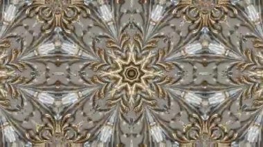 Süslü Altın ve Gümüş Rokoko Tarzı Mandala Deseni