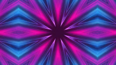 Pembe ve Mor Neon Işıklı Soyut Kaleydoskopik Desen