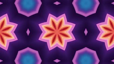 Parlak Pembe ve Turuncu Renkli Soyut Kaleydoskopik Desen