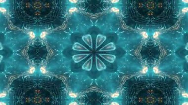 Teal ve Altın Kaleydoskopik desenli Aydınlanmış Denizanası