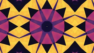 Derin Mor ve Turuncu Renklerde Soyut Geometrik Kaleydoskop Deseni