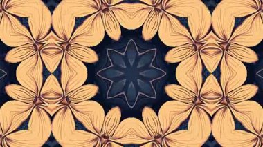 Karmaşık Geometrik Şekillere sahip Koyu Mavi Soyut Kaleydoskop Deseni