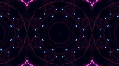 Soyut Neon Kaleydoskop: Pembe ve Mor Geometrik Işık Örnekleri