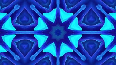 Simetrik Çiçek desenli canlı Mavi ve Mor Kaleydoskopik Mandala