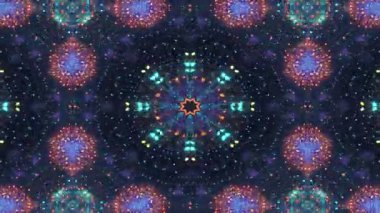 Kaleydoskopik Havai fişek Mandala: Işık ve rengin canlı, simetrik patlaması